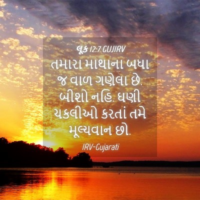 Picture 04 - લૂક 12:7 GUJIRV - તમારા માથાના બધા જ - Bible Verse Picture
