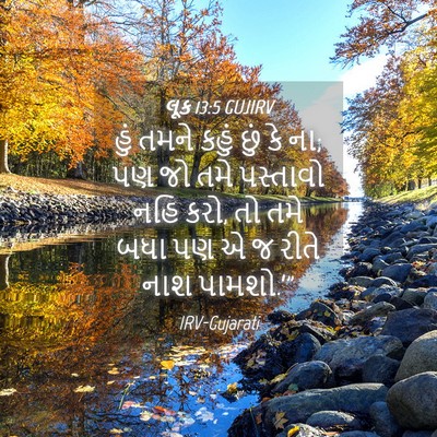 Picture 04 - લૂક 13:5 GUJIRV - હું તમને કહું છું - Bible Verse Picture
