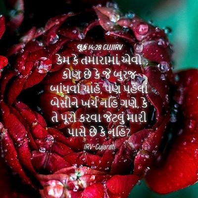 Picture 04 - લૂક 14:28 GUJIRV - કેમ કે તમારામાં - Bible Verse Picture