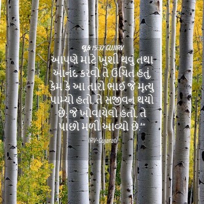 Picture 04 - લૂક 15:32 GUJIRV - આપણે માટે ખુશી - Bible Verse Picture
