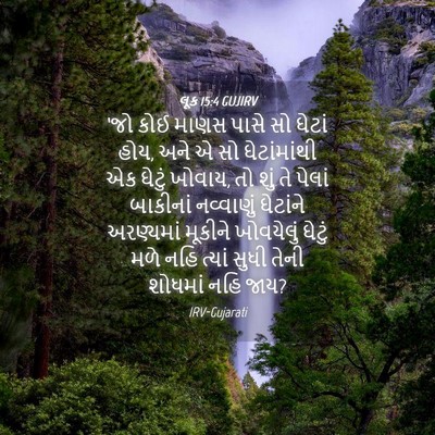 Picture 04 - લૂક 15:4 GUJIRV - ‘જો કોઈ માણસ પાસે - Bible Verse Picture