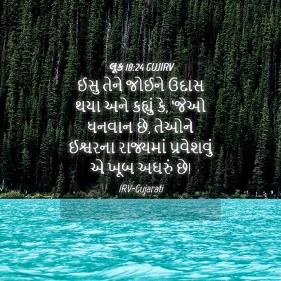 Picture 04 - લૂક 18:24 GUJIRV - ઈસુ તેને જોઈને - Bible Verse Picture