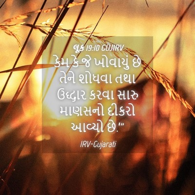 Picture 04 - લૂક 19:10 GUJIRV - કેમ કે જે ખોવાયું - Bible Verse Picture