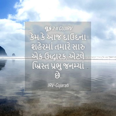 Picture 04 - લૂક 2:11 GUJIRV - કેમ કે આજ દાઉદના - Bible Verse Picture