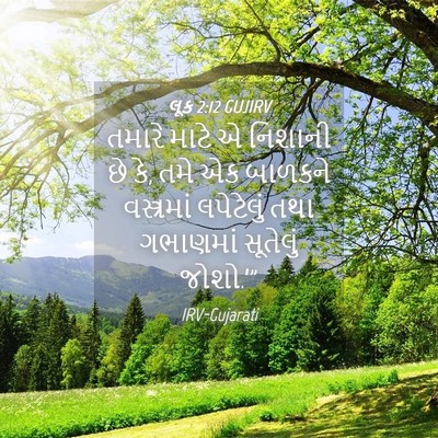 Picture 04 - લૂક 2:12 GUJIRV - તમારે માટે એ - Bible Verse Picture
