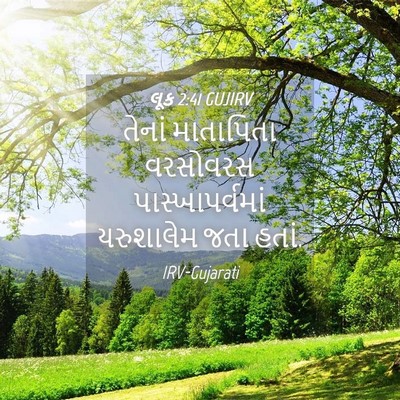 Picture 04 - લૂક 2:41 GUJIRV - તેનાં માતાપિતા - Bible Verse Picture