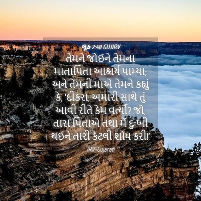 Picture 04 - લૂક 2:48 GUJIRV - તેમને જોઈને તેમના - Bible Verse Picture