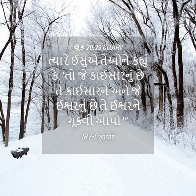 Picture 04 - લૂક 20:25 GUJIRV - ત્યારે ઈસુએ તેઓને - Bible Verse Picture