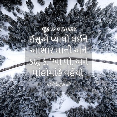 Picture 04 - લૂક 22:17 GUJIRV - ઈસુએ પ્યાલો લઈને - Bible Verse Picture