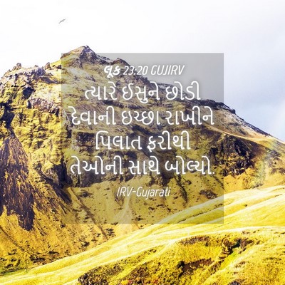Picture 04 - લૂક 23:20 GUJIRV - ત્યારે ઈસુને છોડી - Bible Verse Picture