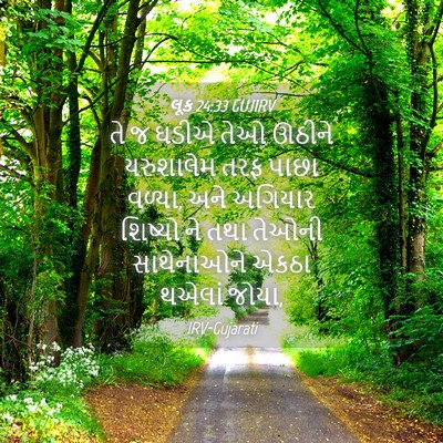Picture 04 - લૂક 24:33 GUJIRV - તે જ ઘડીએ તેઓ ઊઠીને - Bible Verse Picture