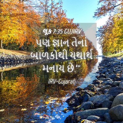 Picture 04 - લૂક 7:35 GUJIRV - પણ જ્ઞાન તેનાં - Bible Verse Picture