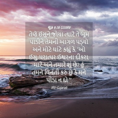 Picture 04 - લૂક 8:28 GUJIRV - તેણે ઈસુને જોયા - Bible Verse Picture