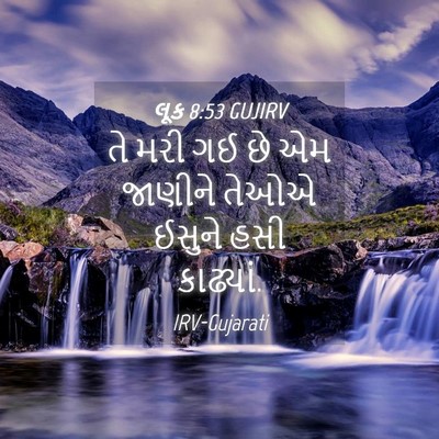 Picture 04 - લૂક 8:53 GUJIRV - તે મરી ગઈ છે એમ - Bible Verse Picture