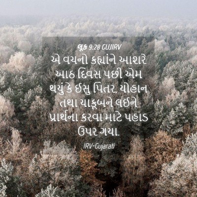 Picture 04 - લૂક 9:28 GUJIRV - એ વચનો કહ્યાંને - Bible Verse Picture