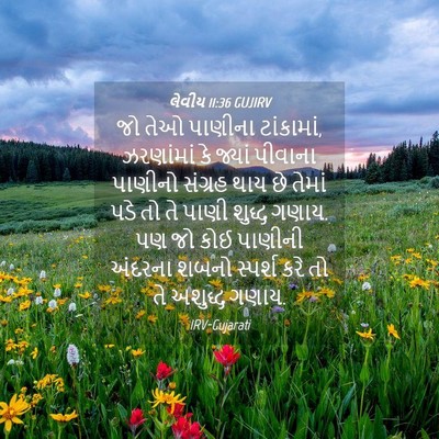 Picture 04 - લેવીય 11:36 GUJIRV - જો તેઓ પાણીના - Bible Verse Picture