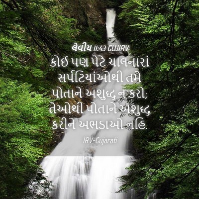Picture 04 - લેવીય 11:43 GUJIRV - કોઈ પણ પેટે - Bible Verse Picture