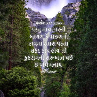 Picture 04 - લેવીય 13:42 GUJIRV - પરંતુ માથા પરની - Bible Verse Picture