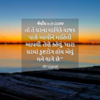 Picture 04 - લેવીય 14:35 GUJIRV - તો તે ઘરના માલિકે - Bible Verse Picture