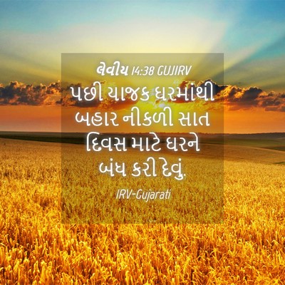 Picture 04 - લેવીય 14:38 GUJIRV - પછી યાજક ઘરમાંથી - Bible Verse Picture
