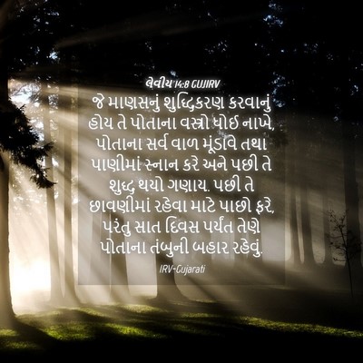 Picture 04 - લેવીય 14:8 GUJIRV - જે માણસનું - Bible Verse Picture