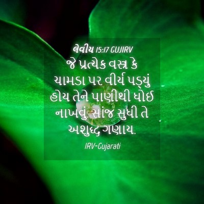 Picture 04 - લેવીય 15:17 GUJIRV - જે પ્રત્યેક - Bible Verse Picture