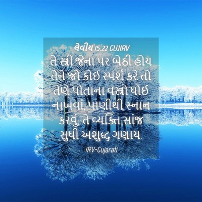 Picture 04 - લેવીય 15:22 GUJIRV - તે સ્ત્રી જેના પર - Bible Verse Picture