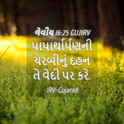 Picture 04 - લેવીય 16:25 GUJIRV - પાપાર્થાર્પણની - Bible Verse Picture