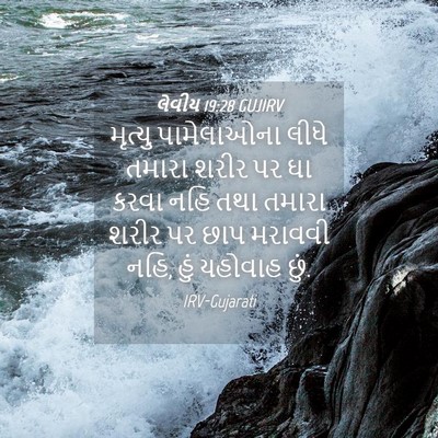 Picture 04 - લેવીય 19:28 GUJIRV - મૃત્યુ પામેલાઓના - Bible Verse Picture