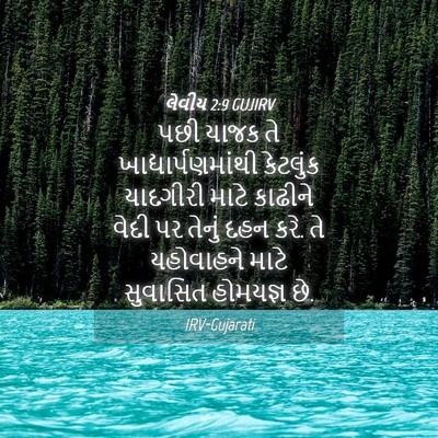 Picture 04 - લેવીય 2:9 GUJIRV - પછી યાજક તે - Bible Verse Picture