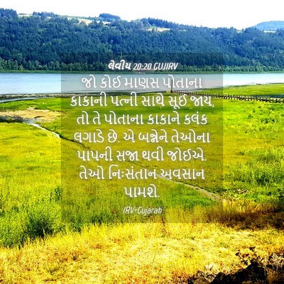 Picture 04 - લેવીય 20:20 GUJIRV - જો કોઈ માણસ પોતાના - Bible Verse Picture