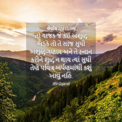 Picture 04 - લેવીય 22:6 GUJIRV - તો યાજક જે કંઈ - Bible Verse Picture