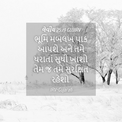 Picture 04 - લેવીય 25:19 GUJIRV - ભૂમિ મબલખ પાક આપશે - Bible Verse Picture
