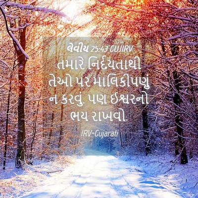 Picture 04 - લેવીય 25:43 GUJIRV - તમારે નિર્દયતાથી - Bible Verse Picture