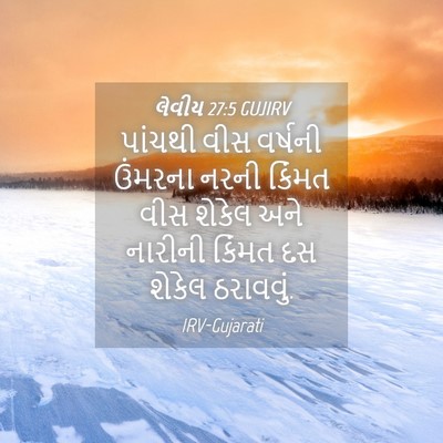 Picture 04 - લેવીય 27:5 GUJIRV - પાંચથી વીસ વર્ષની - Bible Verse Picture