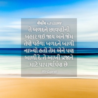 Picture 04 - લેવીય 4:21 GUJIRV - તે બળદને છાવણીની - Bible Verse Picture