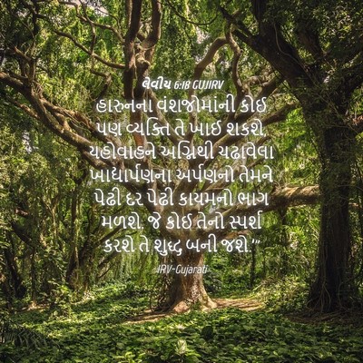 Picture 04 - લેવીય 6:18 GUJIRV - હારુનના - Bible Verse Picture