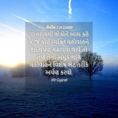 Picture 04 - લેવીય 7:29 GUJIRV - “ઇઝરાયલી લોકોને - Bible Verse Picture