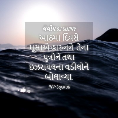 Picture 04 - લેવીય 9:1 GUJIRV - આઠમા દિવસે મૂસાએ - Bible Verse Picture