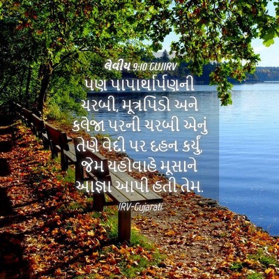 Picture 04 - લેવીય 9:10 GUJIRV - પણ પાપાર્થાર્પણની - Bible Verse Picture
