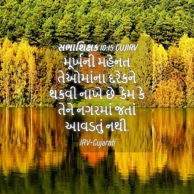 Picture 04 - સભાશિક્ષક 10:15 GUJIRV - મૂર્ખની મહેનત - Bible Verse Picture