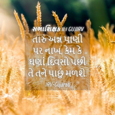 Picture 04 - સભાશિક્ષક 11:1 GUJIRV - તારું અન્ન પાણી પર - Bible Verse Picture