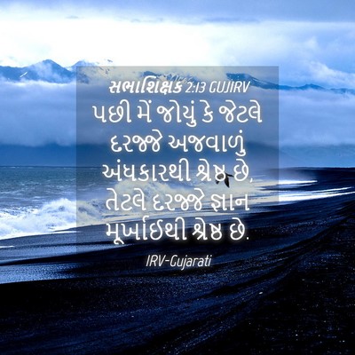 Picture 04 - સભાશિક્ષક 2:13 GUJIRV - પછી મેં જોયું કે - Bible Verse Picture