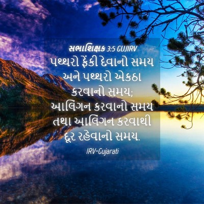 Picture 04 - સભાશિક્ષક 3:5 GUJIRV - પથ્થરો ફેંકી - Bible Verse Picture