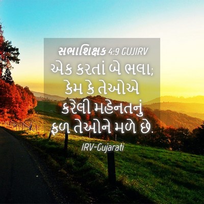 Picture 04 - સભાશિક્ષક 4:9 GUJIRV - એક કરતાં બે ભલા; - Bible Verse Picture