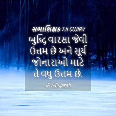 Picture 04 - સભાશિક્ષક 7:11 GUJIRV - બુદ્ધિ વારસા જેવી - Bible Verse Picture