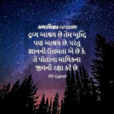 Picture 04 - સભાશિક્ષક 7:12 GUJIRV - દ્રવ્ય આશ્રય છે - Bible Verse Picture