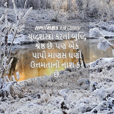Picture 04 - સભાશિક્ષક 9:18 GUJIRV - યુદ્ધશસ્ત્રો - Bible Verse Picture