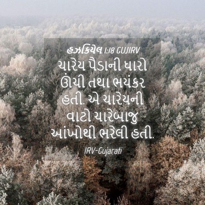 Picture 04 - હઝકિયેલ 1:18 GUJIRV - ચારેય પૈડાની ધારો - Bible Verse Picture
