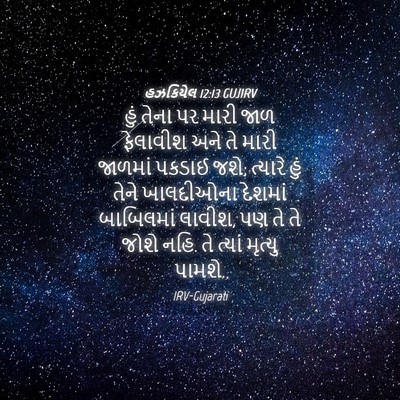 Picture 04 - હઝકિયેલ 12:13 GUJIRV - હું તેના પર મારી - Bible Verse Picture